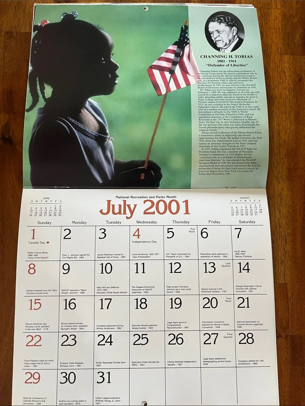 Vtg 2001 STATE FARM Insurance Ad Calendar Neighborly Heroes BLACK HISTORY